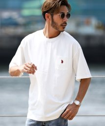 JIGGYS SHOP(ジギーズショップ)/roshell別注 U.S. POLO ASSN TEE / Tシャツ メンズ おしゃれ ティーシャツ 半袖 カットソー トップス クルーネック ビッグシルエッ/ホワイト系3