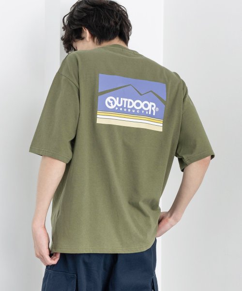 Rocky Monroe(ロッキーモンロー)/OUTDOOR PRODUCTS アウトドアプロダクツ プリントTEE 半袖Tシャツ メンズ レディース カジュアル ビッグシルエット ストリート 綿 コットン/グリーン