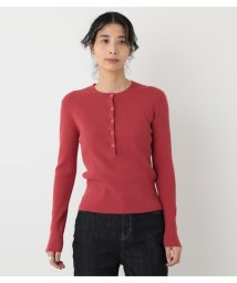 BLACK BY MOUSSY(ブラックバイマウジー)/washable henry neck tops/RED