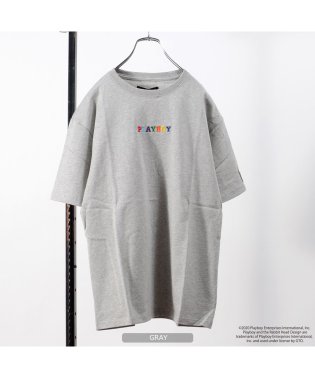 1111clothing/◆PLAYBOY レインボーロゴ刺繍 Tシャツ◆ プレイボーイ tシャツ メンズ 半袖 レディース 半袖tシャツ ブランド tシャツ トップス 綿100 ロゴt/504152414