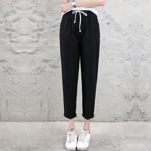 セール 綿麻 ストレートパンツ レディース春夏 ミニミニストア Miniministore Magaseek