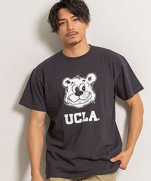 SB Select(エスビーセレクト)/UCLA ベアフェイスロゴプリントクルーネック半袖ビッグTシャツ ユーシーエルエー Tシャツ メンズ カレッジロゴ ルーズシルエット カルフォルニア ロサンゼル/その他