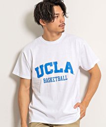 SB Select(エスビーセレクト)/UCLA ロゴプリントクルーネック半袖ビッグTシャツ ユーシーエルエー Tシャツ メンズ カレッジロゴ ルーズシルエット カルフォルニア ロサンゼルス トップス/ホワイト