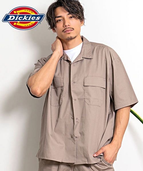 Dickies ビッグシルエット半袖ワークシャツ ディッキーズ シャツ メンズ 国内正規品 大きい ブランド ワークシャツ オープンカラーシャツ ビッグシルエッ エスビーセレクト Sb Select Magaseek