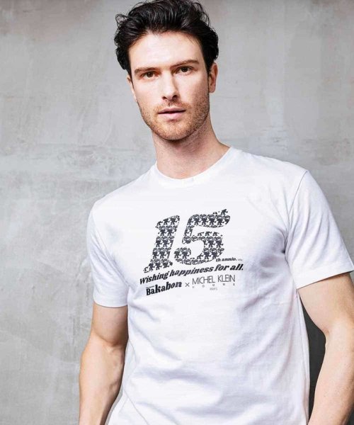 MICHEL KLEIN HOMME(ミッシェルクランオム)/15周年クルーネックＴシャツ（レレレのおじさん）/ホワイト（90）