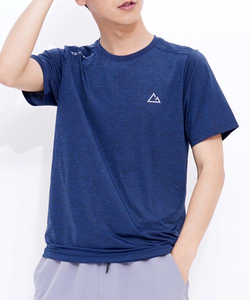 GIORDANO(ジョルダーノ)/GIORDANO/【G－MOTION】ドライストレッチトレーニング半袖Tシャツ/ネイビー