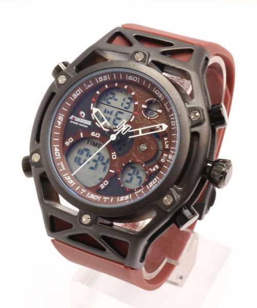 SP(エスピー)/【HPFS】アナデジ アナログ&デジタル腕時計 HPFS9520 メンズ腕時計 デジアナ/ブラウン系