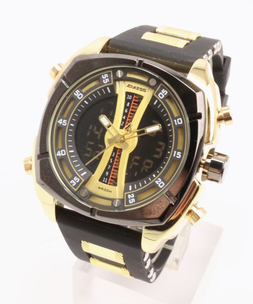 SP(エスピー)/【HPFS】アナデジ アナログ&デジタル腕時計 HPFS9501 メンズ腕時計 デジアナ/イエロー系