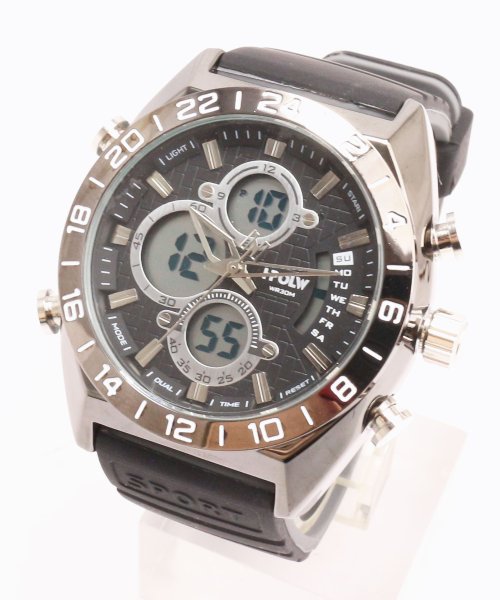 SP(エスピー)/【HPFS】アナデジ アナログ&デジタル腕時計 HPFS9608 メンズ腕時計 デジアナ/ブラック系