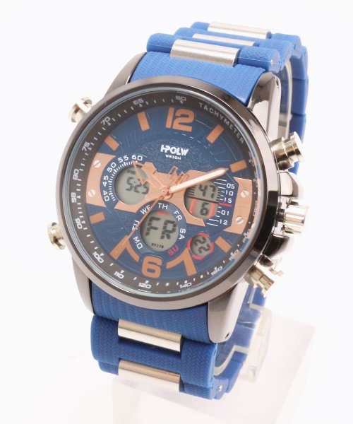 SP(エスピー)/【HPFS】アナデジ アナログ&デジタル腕時計 HPFS9801 メンズ腕時計 デジアナ/ブルー系