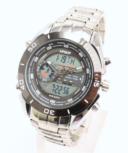 SP(エスピー)/【HPFS】アナデジ アナログ&デジタル腕時計 HPFS9401 メンズ腕時計 デジアナ/シルバー系