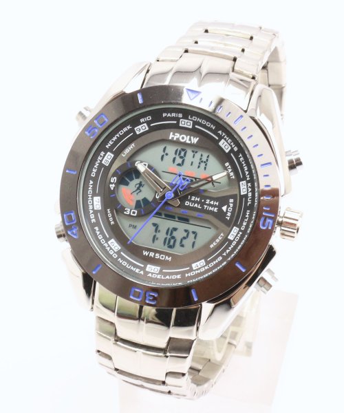 SP(エスピー)/【HPFS】アナデジ アナログ&デジタル腕時計 HPFS9401 メンズ腕時計 デジアナ/ブルー系
