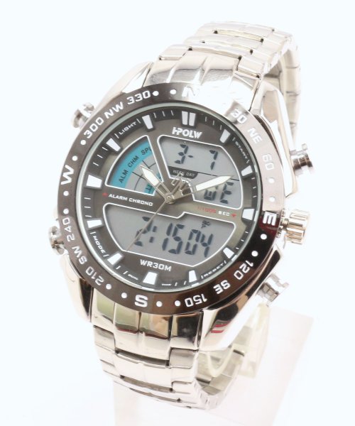 SP(エスピー)/【HPFS】アナデジ アナログ&デジタル腕時計 HPFS9405 メンズ腕時計 デジアナ/シルバー系