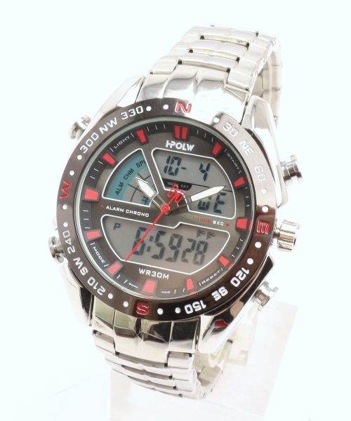SP(エスピー)/【HPFS】アナデジ アナログ&デジタル腕時計 HPFS9405 メンズ腕時計 デジアナ/レッド系