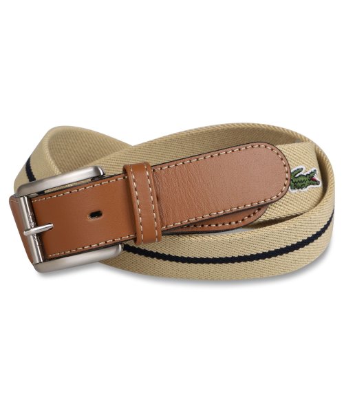 LACOSTE(ラコステ)/ラコステ LACOSTE ベルト メンズ BELT ネイビー ベージュ カーキ グリーン LB96465/ベージュ