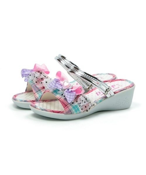セール サンダル キッズ ジュニア サンダル 女の子 リボン かわいい つっかけ ウェッジヒール Di 3551 フットプレイス Foot Place Magaseek