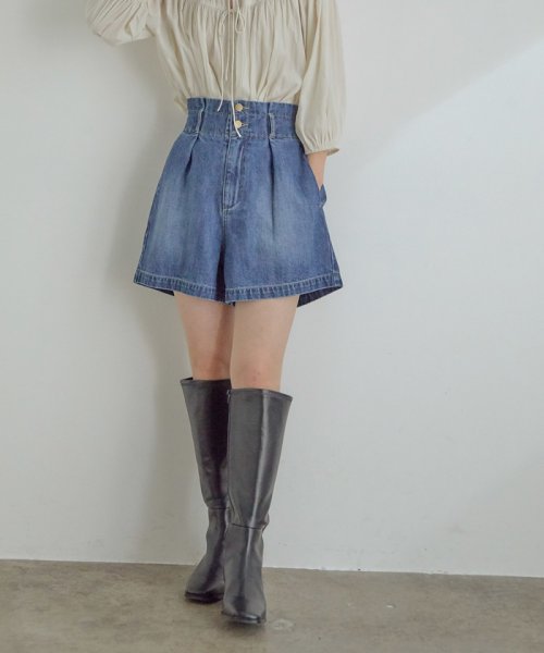 セール 脚長効果 リラックス仕様 デニムショートパンツ ビス Vis Magaseek