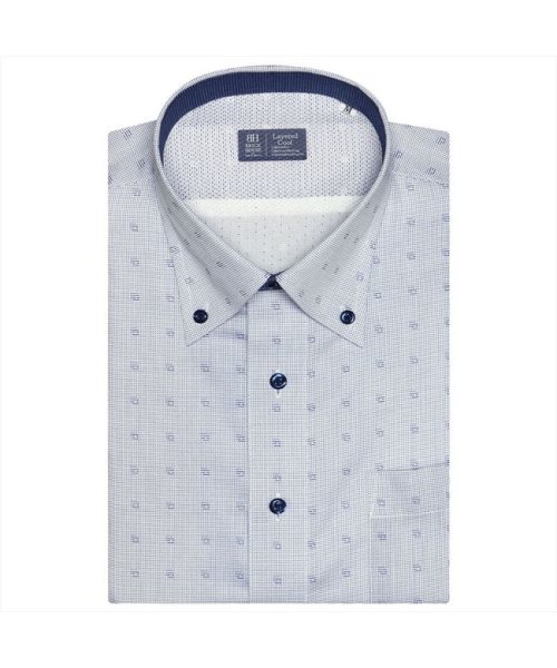 TOKYO SHIRTS(TOKYO SHIRTS)/形態安定 レイヤードクール ボタンダウン 半袖ビジネスワイシャツ/ブルー