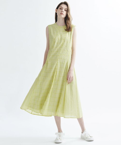 セール ギンガムチェックノースリーブワンピース ランバンオンブルー Lanvin En Bleu Magaseek