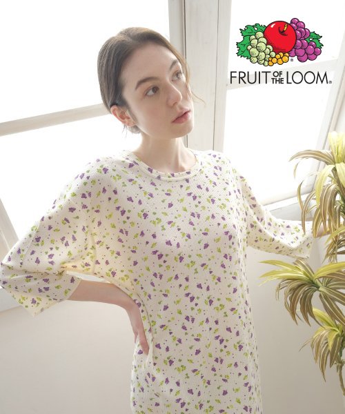 フルーツオブザルーム Fruit Of The Loom Ftl ワッフルワンピース7分袖 Magaseek