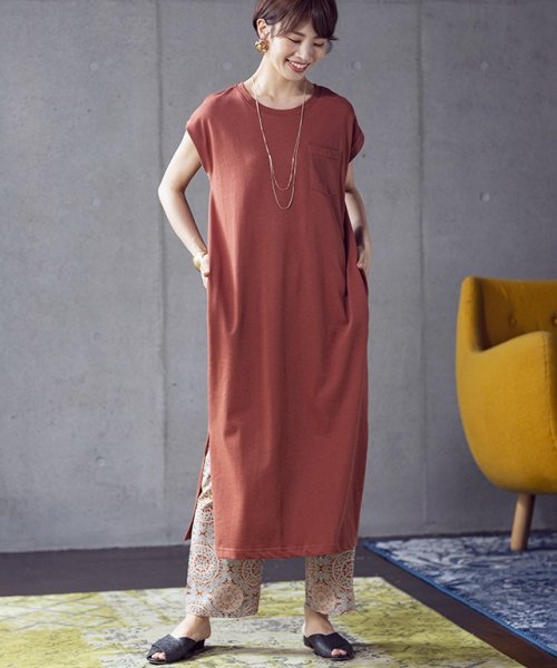 セール ワンピース ポケット付きサイドスリットtシャツワンピ グローウィングリッチ Growingrich Magaseek