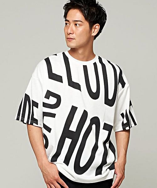 Cavaria ビッグロゴ切り替えクルーネック半袖ドロップショルダーtシャツ メンズ 半袖 大きいサイズ ビッグシルエット オーバーサイズ ドロップショルダー キャバリア Cavaria Magaseek
