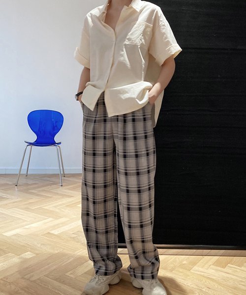 セール アイモン Aimoon チェック柄 ワイドパンツ レディース Magaseek