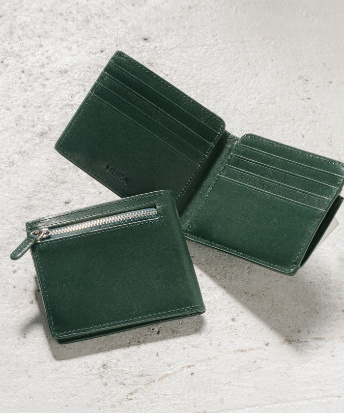 【セール】MURA 財布 メンズ 二つ折り 薄型 スキミング防止 