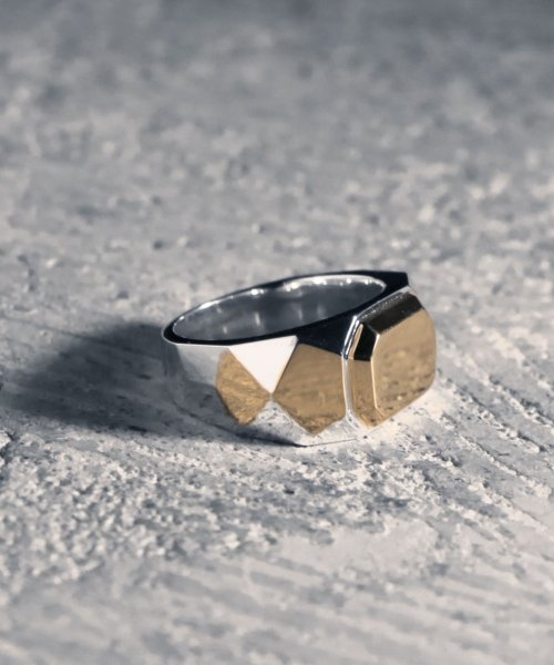 MAISON mou(メゾンムー)/【YArKA/ヤーカ】deformed octagon pedestal design ring[dod]/変形八角形台座リング silver925/シルバー系1
