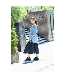 MAC HOUSE(women)(マックハウス（レディース）)/NAVY ネイビー 切り替えスカート 141321426/ネイビー