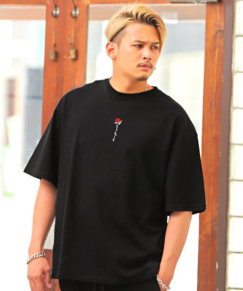 セール バラ刺繍半袖ビッグtシャツ Tシャツ メンズ 半袖 ビッグシルエット 薔薇 刺繍 バックプリント ロゴ ラグスタイル Luxstyle Magaseek セール バラ刺繍半袖ビッグtシャツ Tシャツ メンズ 半袖 ビッグシルエット 薔薇 刺繍 バックプリント ロゴ ラグスタイル Luxstyle Magaseek