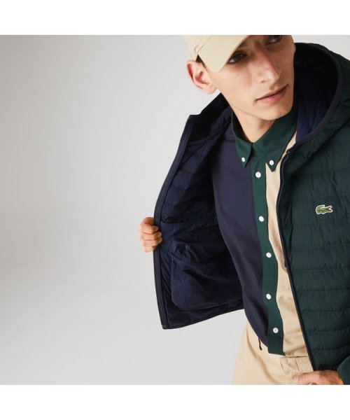 LACOSTE Mens(ラコステ　メンズ)/撥水ポータブルライトダウンジャケット/ダークグリーン