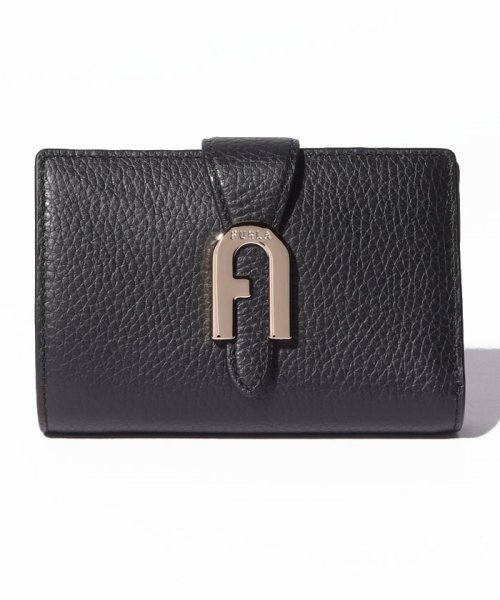 FURLA(フルラ)/【FURLA】フルラ 二つ折り財布 WP00021 HSF000 FURLA SOFIA GRAINY M COMPACT WALLET/ブラック