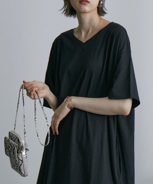 M 5l オーバーサイズ コットンロングワンピース ゆったり ロング ワンピース レディース ビッグシルエット ルーズ ロンt 大きいサイズ L Ll 3l エトル Etoll Magaseek