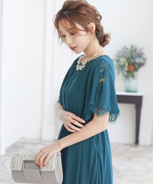 結婚式 ワンピース パーティードレス レース 大きいサイズ 小さいサイズ ロング 袖あり 春 夏 秋 冬 パーティドレス 二次会 謝恩会 大学生 レース 成人式 ニアナ Niana Magaseek