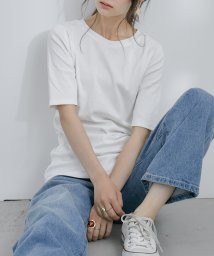 Fashion Letter/[M－4L]快適な着心地を実現。コットン100% 半袖 カットソー レディース Tシャツ インナー トップス 5分袖 シンプル 無地 色違い 伸びる 伸縮性 綿/504165370