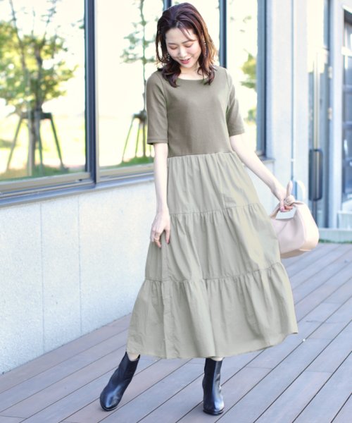 セール ドッキングティアードワンピース アースミュージック エコロジー Earth Music Ecology Magaseek