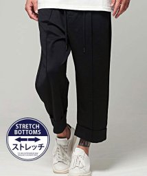 CavariA/CavariA センタープレスストレッチワイドクロップドパンツ メンズ 夏 ゆったり スラックス ストレッチ ワイドパンツ クロップドパンツ センタープレス イ/504166658