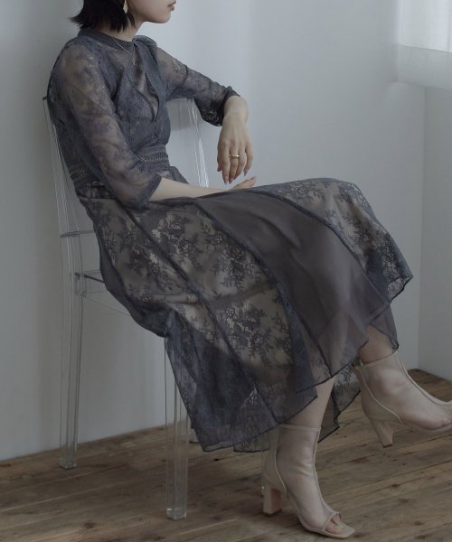 セール エトル Etoll 上品な透け感を楽しむ レイヤード レースワンピース ドレス フォーマル レディース 結婚式 1 5次会 二次会 パーティー カジュアル ラッセルレース プリー Magaseek