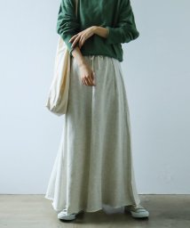 Fashion Letter/スウェットフレアスカート レディース ロング 秋冬 裏毛 トレーナー 素材 マキシ Aライン 無地 シンプル 裾くるん 切りっぱなし大人カジュアル 定番 ボトム/504165362