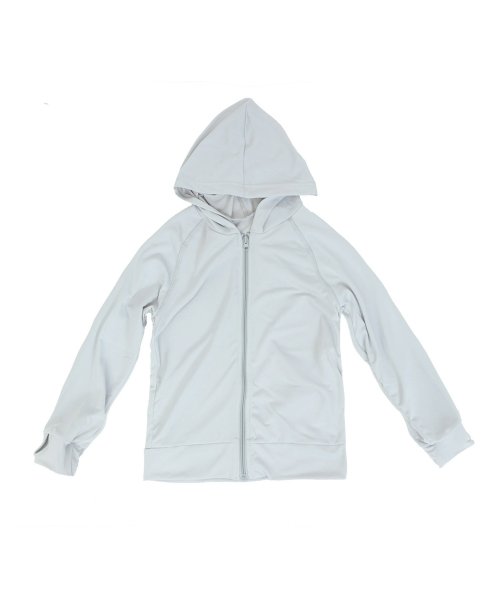 フード付き スタンドカラー ラッシュガード キッズ 長袖 ジップ ジップアップ フルジップ 女の子 男の子 水着 上着 アウター 子供小学生 プール 海 水遊び ファッションレター Fashion Letter Magaseek