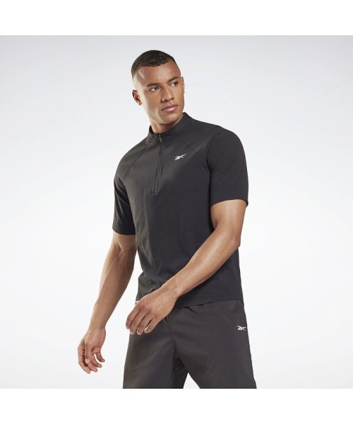 Reebok(リーボック)/レズミルズ ジップ ポロシャツ / Les Mills Zip Polo Shirt/ブラック