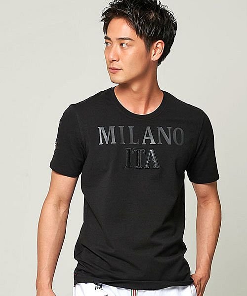 Viola Puレザー貼付けクルーネック半袖ストレッチtシャツ ヴィオラ ビオラ Tシャツ メンズ 半袖 トップス インナー カットソー クルーネック ロゴ プ ヴィオラ Viola Magaseek
