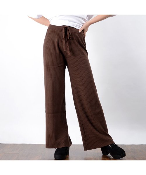 セール リブニット フレアパンツ ニットパンツ レディース パンツ レディース ワンマイルウェア リブパンツ レディース ボトム ルームウェア ボトムス 部屋着 韓 ワンフォークロージング 1111clothing Magaseek
