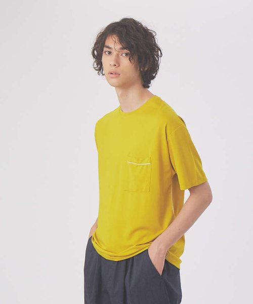 ABAHOUSE(ABAHOUSE)/パイピング ポンチ ポケット Tシャツ/イエロー