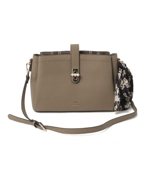 Little Accessories リトルアクセサリーズ パールドット金具のショルダーバッグ スカーフ付き ピーアイ Pi Magaseek