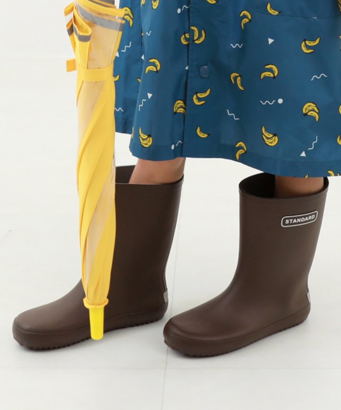 Black 0cm キッズ シンプル ジョッキーブ レインブーツ 女の子 女子 子供 小学校 小学生 無地 男の子 男子 通園 通学 通販 長靴 最旬トレンドパンツ 0cm