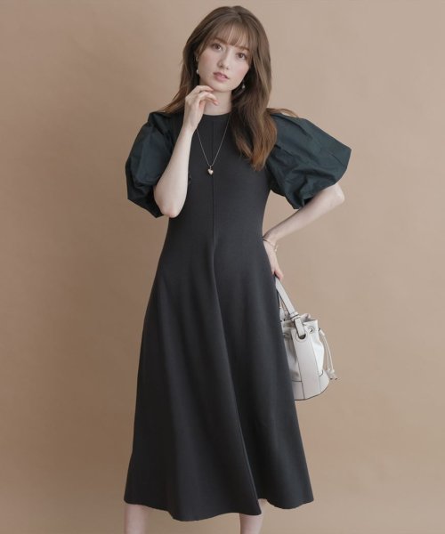 バルーンスリーブフレアニットワンピース アプワイザー リッシェ Apuweiser Riche Magaseek