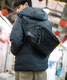 Rocky Monroe(ロッキーモンロー)/ショルダーバッグ ボディ 本革 牛革 レザー ウエスト ヒップ 日本製 国産 CORDURA コーデュラナイロン A4サイズ 通勤 通学 クッション ジム アウ/ブラック