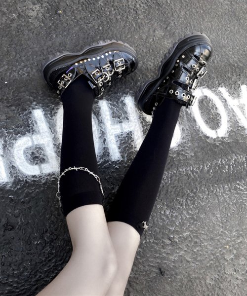 aimoha(aimoha（アイモハ）)/チェーン付け可愛い靴下 韓国ファッション/ブラック